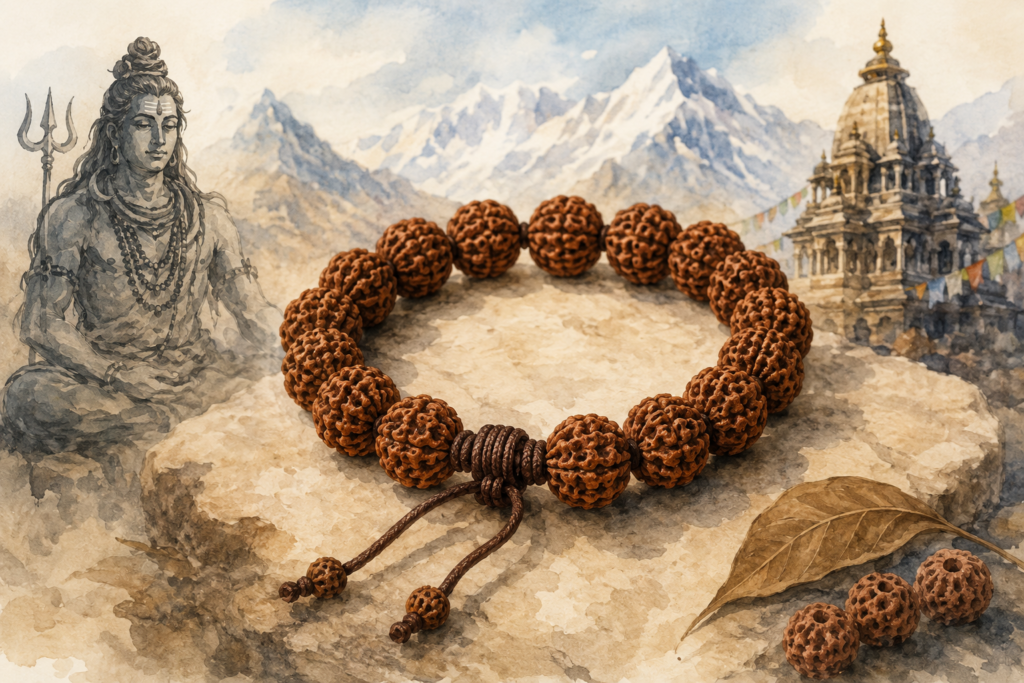 bracelet en graines de Rudraksha