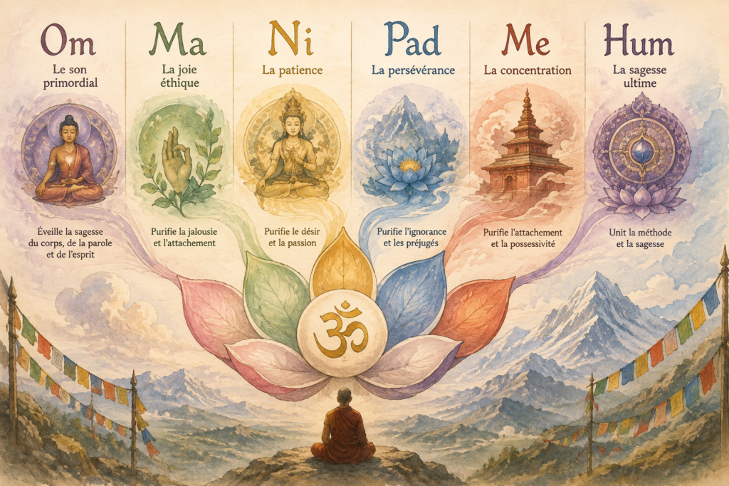 Signification du mantra Om Mani Padme Hum mot par mot
