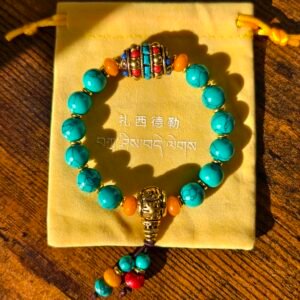 Bracelet Mala Tibetain Turquoise & Métal